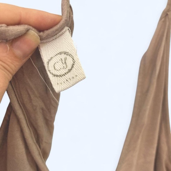 CY Taupe Halter Romper with Crochet Detail Unsure of size - Picture 2 of 3